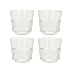 Foto van Orange85 waterglazen - 270 ml - set van 4 - transparant - glas - stapelbaar