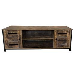 Foto van Tv meubel kast stoer - dressoir industrieel vintage - 130 cm breed