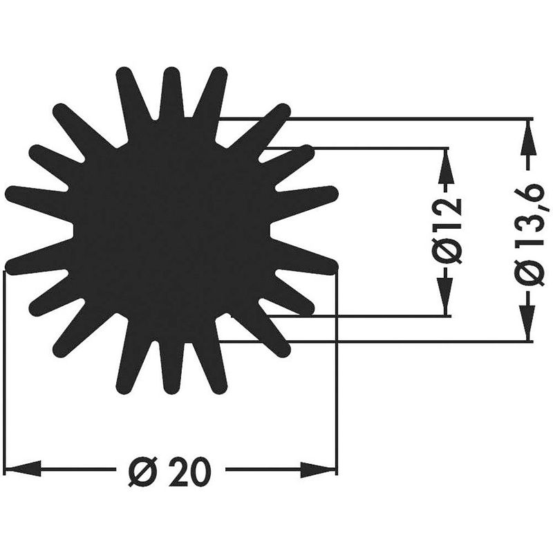 Foto van Fischer elektronik sk 585 10 sa led-koellichaam 6.3 k/w (ø x h) 20 mm x 10 mm