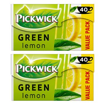 Foto van Pickwick lemon groene thee voordeelpak 2 x 40 stuks bij jumbo