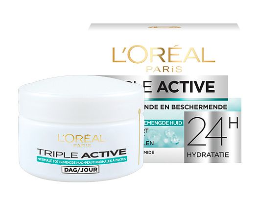 Foto van L'soréal paris triple active dagcrème normale, gemengde huid