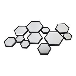 Foto van Loft42 hexa multispiegel - zeshoek - zwart - 120x70cm