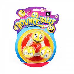 Foto van Toi-toys stuiterbal bounce balls 9,5 cm rubber geel 3 stuks