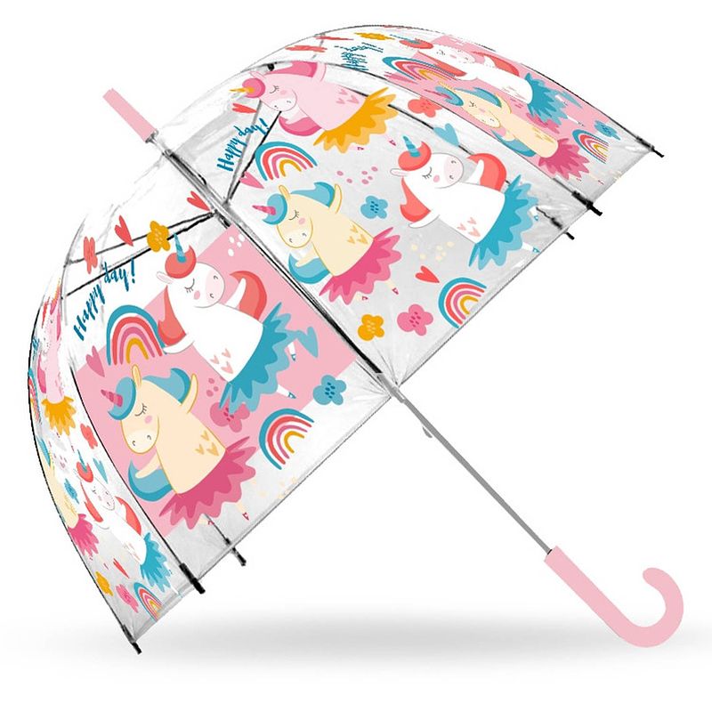 Foto van Unicorn kinderparaplu - transparant - d70 cm - paraplu'ss