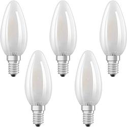 Foto van Osram 4058075090682 led-lamp energielabel e (a - g) e14 kaars 4 w = 40 w warmwit (ø x l) 35 mm x 100 mm filament / retro-led 5 stuk(s)