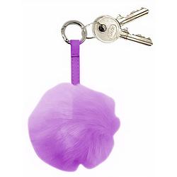 Foto van Verhaak sleutelhanger pompom junior 6 cm pluche paars