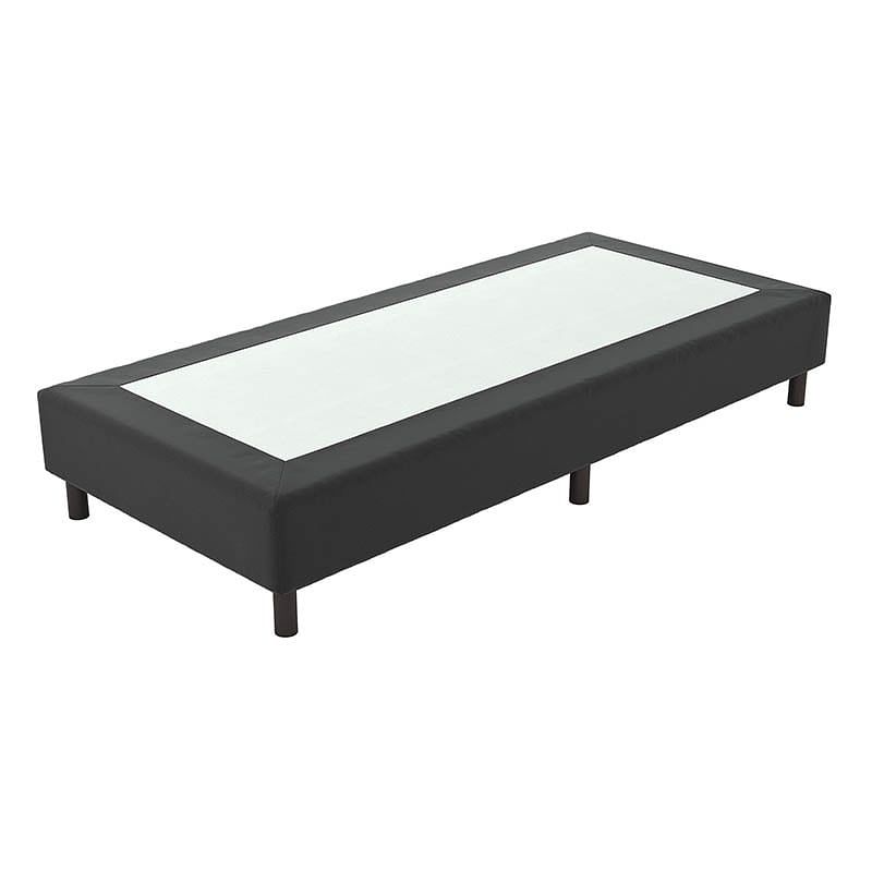 Foto van 1-persoons verende hotelboxspring zonder matras - zwart 90x200 cm - bonellvering - inclusief topper - dekbed-discounter.nl