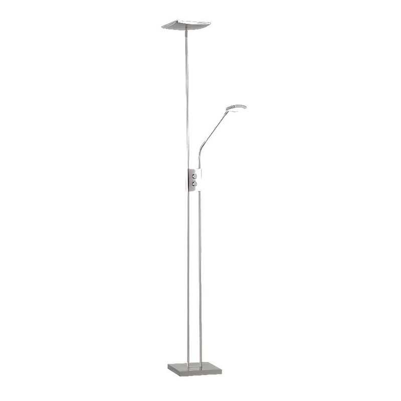 Foto van Trio vloerlamp luke led 185 cm staal 240/1200lm 3000k zilver