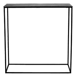 Foto van Clayre & eef sidetable 99*29*83 cm grijs aluminium rechthoek wandtafel haltafel console tafel grijs wandtafel haltafel