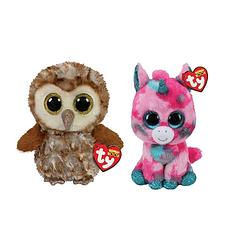 Foto van Ty - knuffel - beanie boo's - gumball unicorn & percy owl