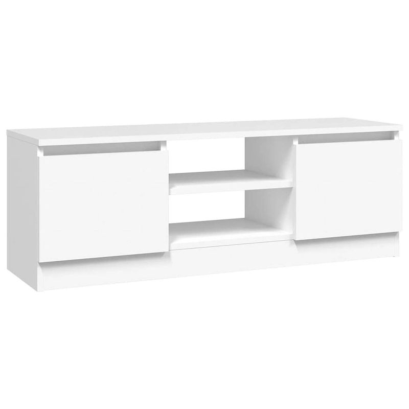 Foto van The living store tv-kast classic - deur - 102 x 30 x 36 cm - wit bewerkt hout