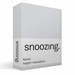 Foto van Snoozing - flanel - topper - hoeslaken - 160x200 cm - grijs