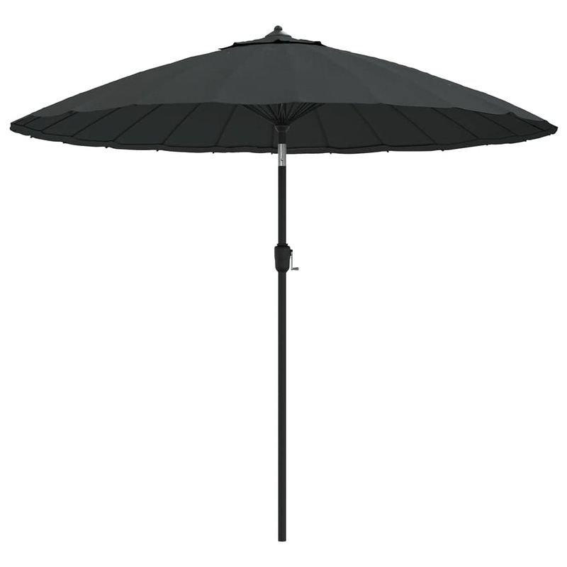 Foto van The living store tuinparasol antraciet 270 x 246 cm (ø x h) - uv-beschermend polyester - aluminium paal - met