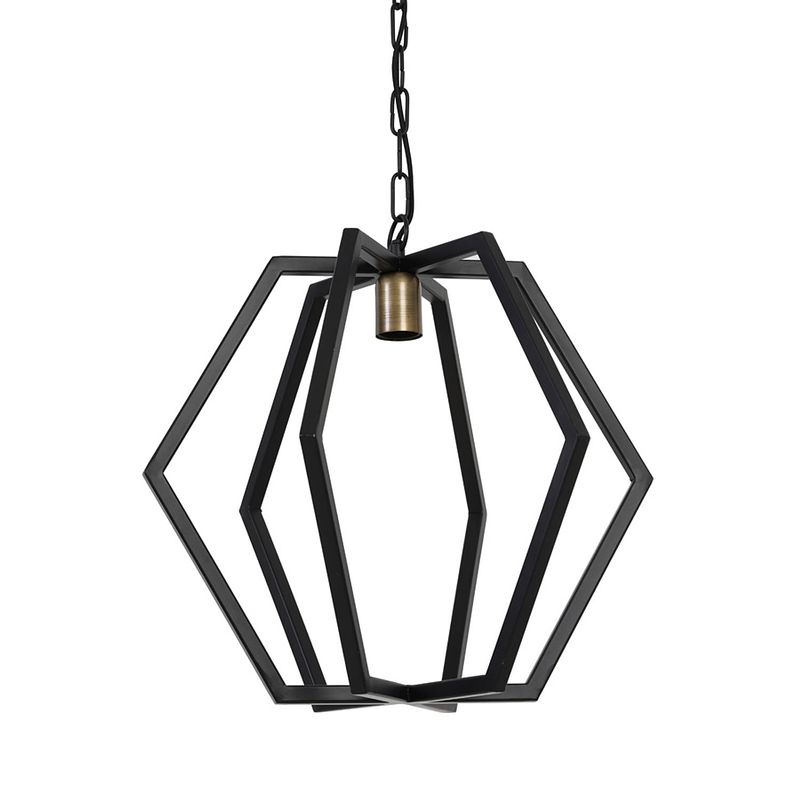 Foto van Light & living - hanglamp bresca - 46x46x45 - zwart