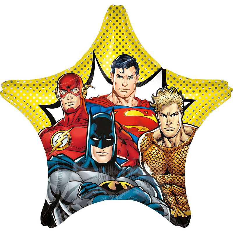 Foto van Amscan folieballon justice league 71 cm geel/zwart