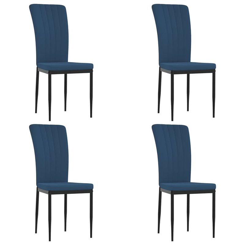 Foto van The living store eetkamerstoelen - blauw fluweel - ergonomisch ontworpen en comfortabel - stevig en stabiel frame -