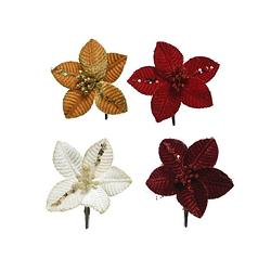 Foto van Everlands - poinsettia polyester d10h2cm a4