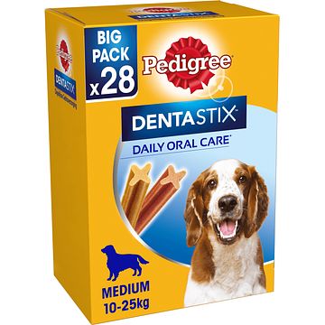 Foto van Pedigree dentastix medium kauwstaaf gebitsverzorgende hondensnack 28 stuks bij jumbo