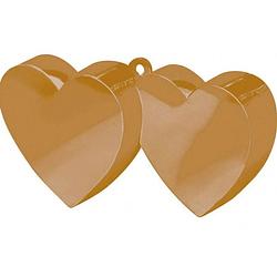 Foto van 2x stuks ballon gewichtjes gouden hartjes - voor een helium ballon