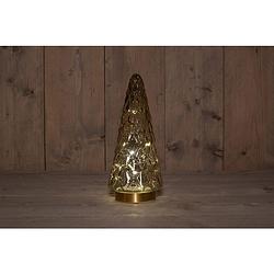 Foto van Anna'ss collection - b.o.t. tree glass 13x28,5 cm amber with golden base 10led