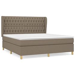 Foto van The living store boxspringbed - pocketvering - 180x200 cm - taupe/wit