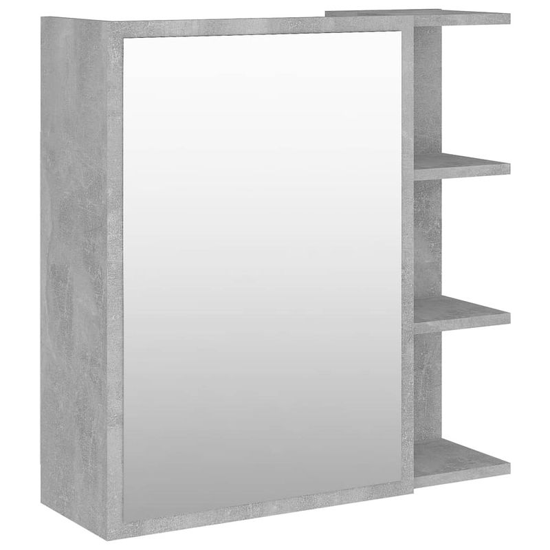 Foto van The living store wandspiegelkast betongrijs - 62.5 x 20.5 x 64 cm - trendy en functioneel