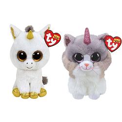 Foto van Ty - knuffel - beanie boo's - pegasus unicorn & asher cat