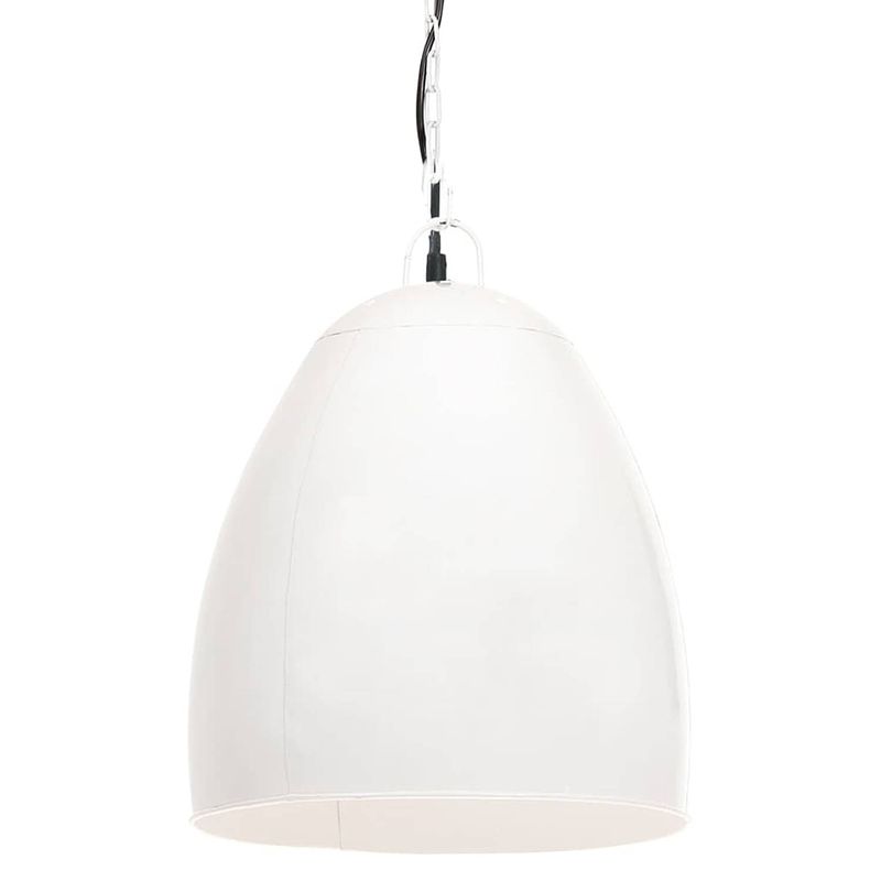 Foto van The living store hanglamp industriële stijl - 42x52 cm - wit ijzer - e27 fitting - max - 25w