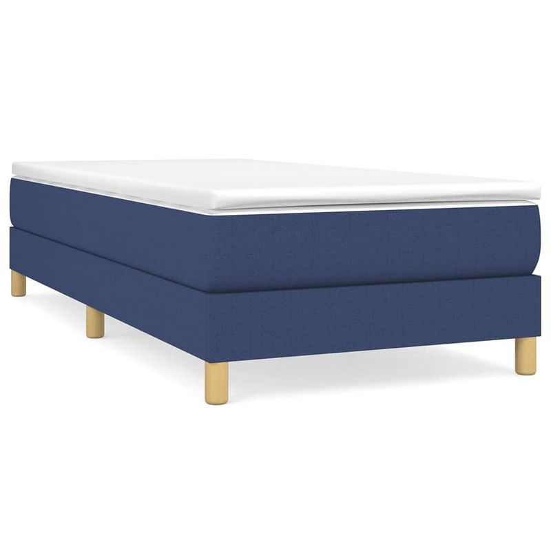 Foto van Vidaxl boxspring bedframe blauw 100x200 cm stof