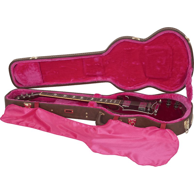 Foto van Gator cases gw-sg-brown houten koffer voor gibson® sg®