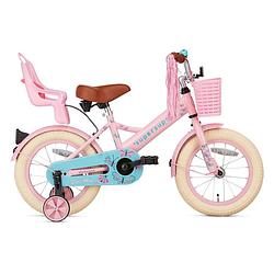 Foto van Supersuper meisjesfiets little miss 14 inch 21,5 cm meisjes terugtraprem roze