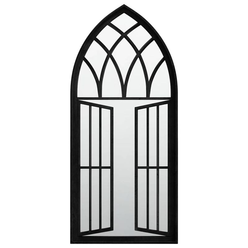 Foto van The living store interieurspiegel - ijzeren frame - 100 x 45 cm - zwart