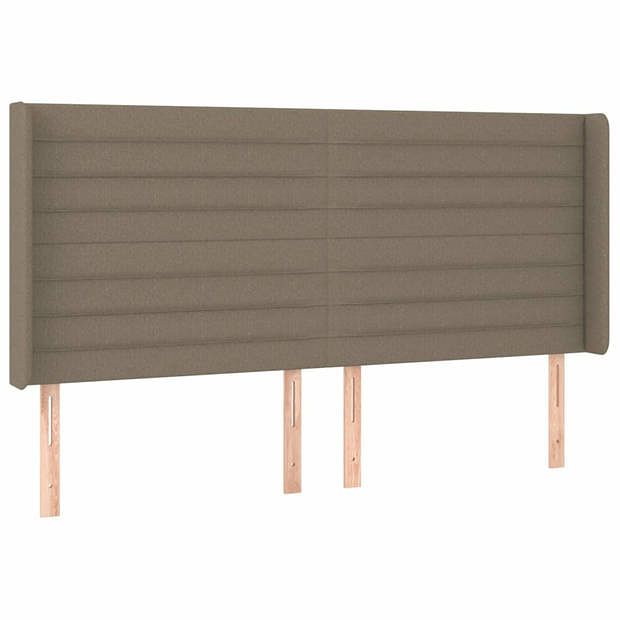 Foto van Vidaxl hoofdbord met randen 163x16x118/128 cm stof taupe