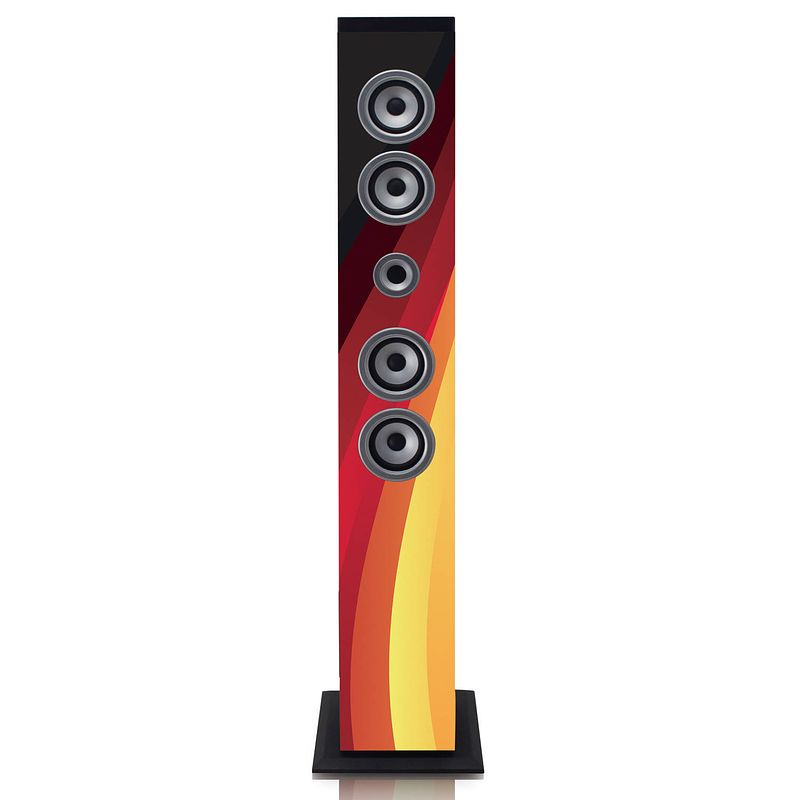 Foto van Ices ibt-6 speaker toren met bluetooth, fm radio, usb- en sd speler - duitse vlag zwart-rood-goud