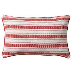 Foto van Dutch decor stripes - sierkussen van katoen aurora red 30x50 cm - rood - rood