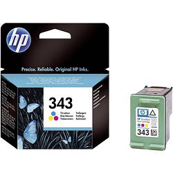 Foto van Hp cartridge 343 origineel cyaan, magenta, geel c8766ee cartridge