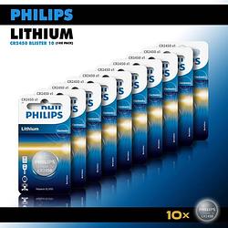 Foto van Philips lithium knoopcel batterijen cr2450 - knoopcellen 600 mah - cr2450 3v - 10 stuks