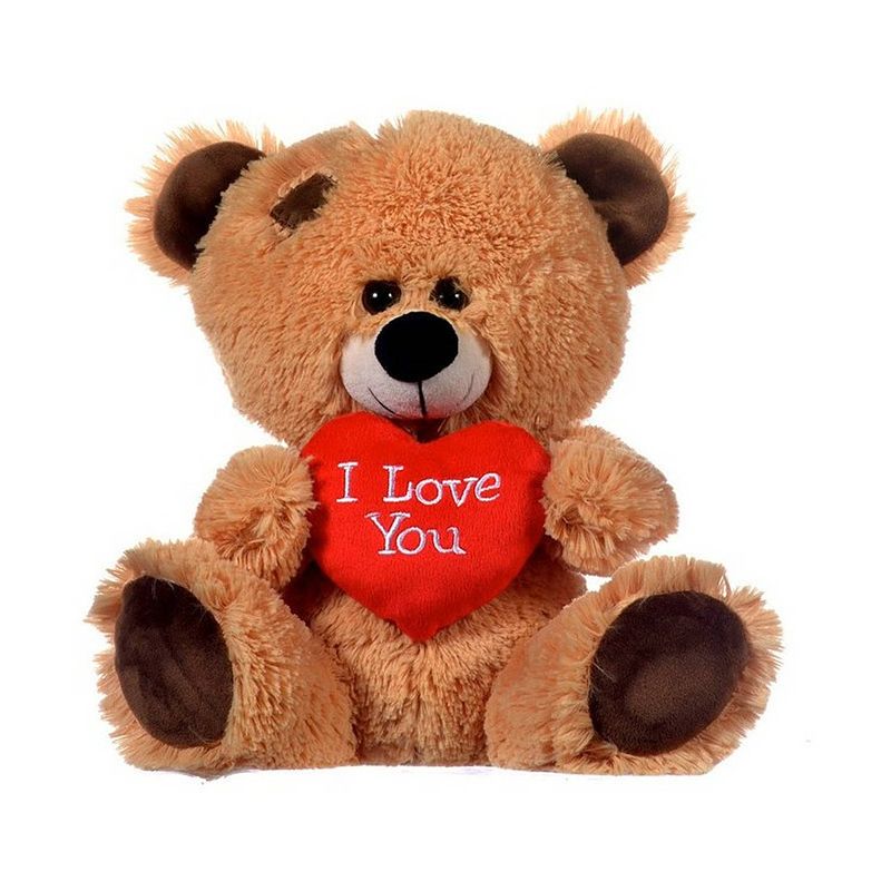 Foto van Pluche knuffel valentijn i love you bruin beertje 27 cm - knuffelberen