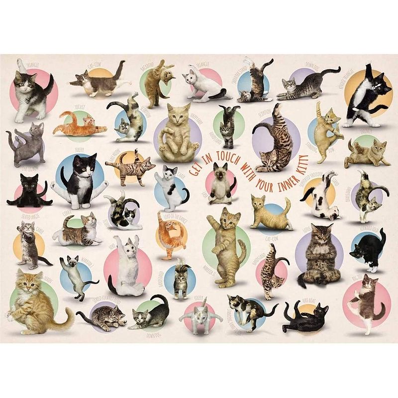 Foto van Eurographics puzzel yoga kittens - 500 stukjes