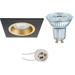 Foto van Led spot set - osram parathom par16 940 36d - pragmi rodos pro - gu10 fitting - dimbaar - inbouw vierkant - mat