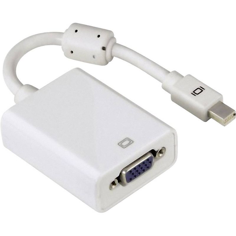 Foto van Hama 53247 displayport / vga adapter [1x mini-displayport stekker - 1x vga-bus] wit met ferrietkern