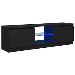 Foto van The living store tv-meubel - led-verlichting - hifi-kast - 120x30x35.5 cm - zwart