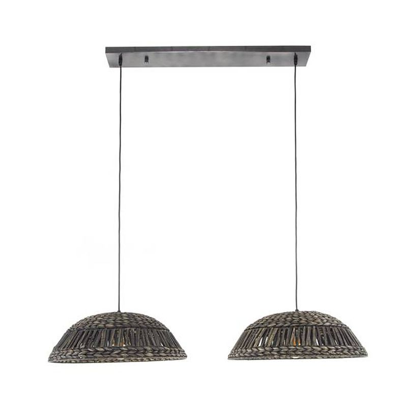 Foto van Hoyz collection - hanglamp 2x dome waterhyacint - zwart nikkel