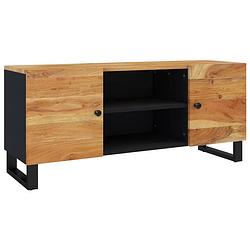 Foto van The living store tv-meubel industrieel acaciahout 105x33x46cm - zwart frame