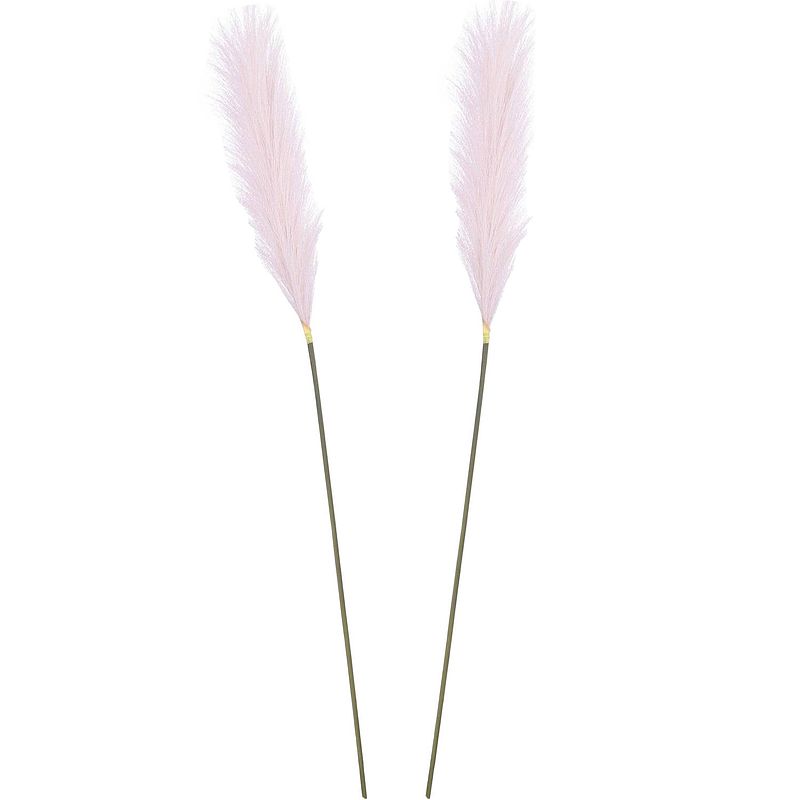 Foto van Pluimgras losse steel/tak - 2x - lila paars - 104 cm - decoratie kunst pluimen - kunstplanten