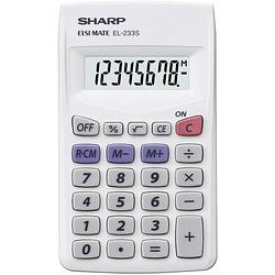 Foto van Sharp el-233 s zakrekenmachine werkt op batterijen wit aantal displayposities: 8