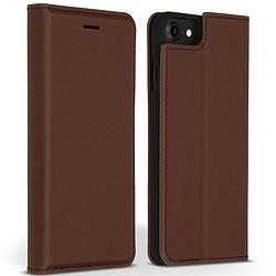 Foto van Accezz premium leather slim book case voor apple iphone se (2022 / 2020) / 8 / 7 / 6(s) telefoonhoesje bruin