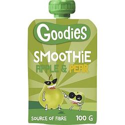 Foto van Goodies knijpfruit smoothie appel & peer 100g aanbieding bij jumbo | 2 + 1 gratis