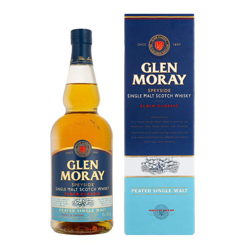 Foto van Glen moray peated 70cl whisky + giftbox