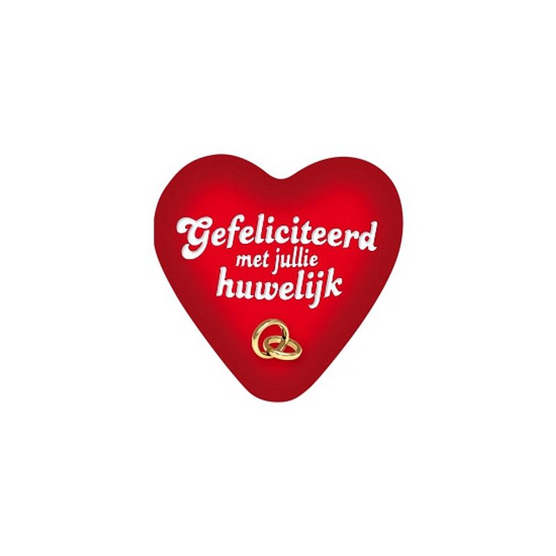 Foto van Gefeliciteerd met jullie huwelijk decoratie bord 49 cm - feestdecoratievoorwerp